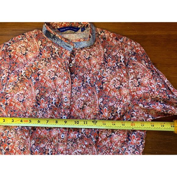 Georg Roth Los Angeles Blouse XS Paisley Popover long sleeve tunic top - Picture 11 of 11